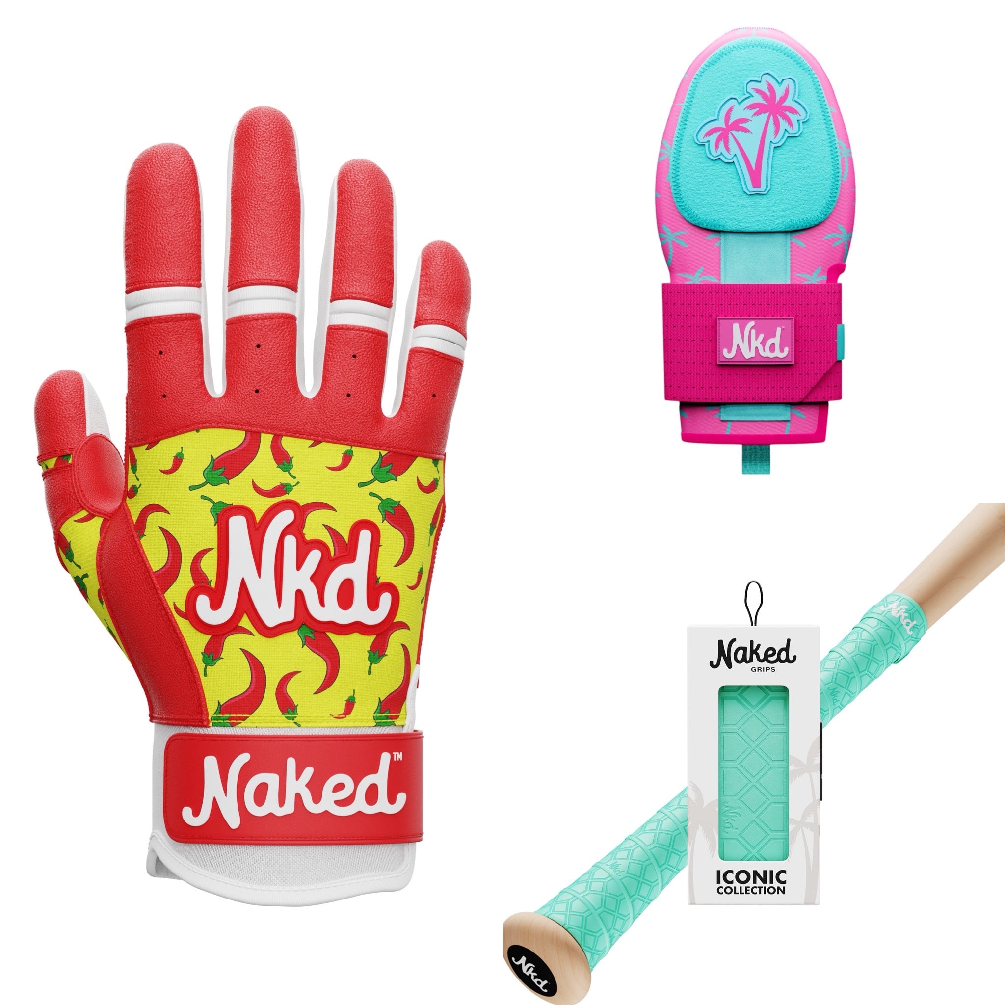 Grip + Sliding Mitt + Batting Gloves