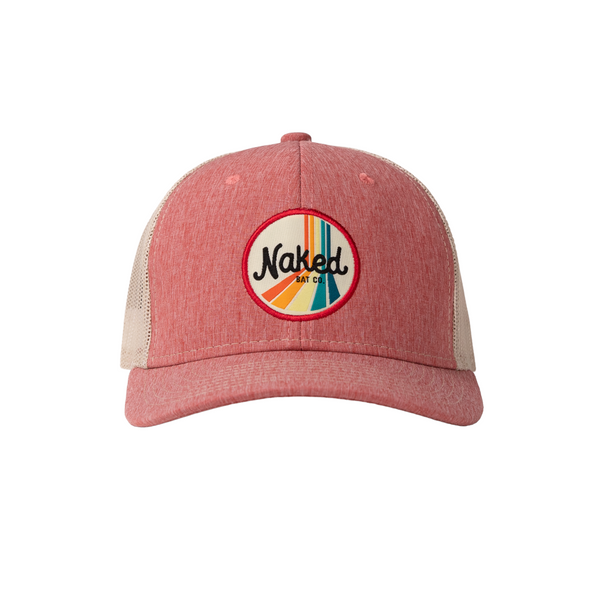 Naked bat co faded red trucker hat front